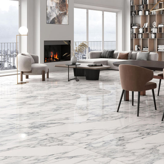 Amaretto Marble Polished Porcelain Tile 600x600mm