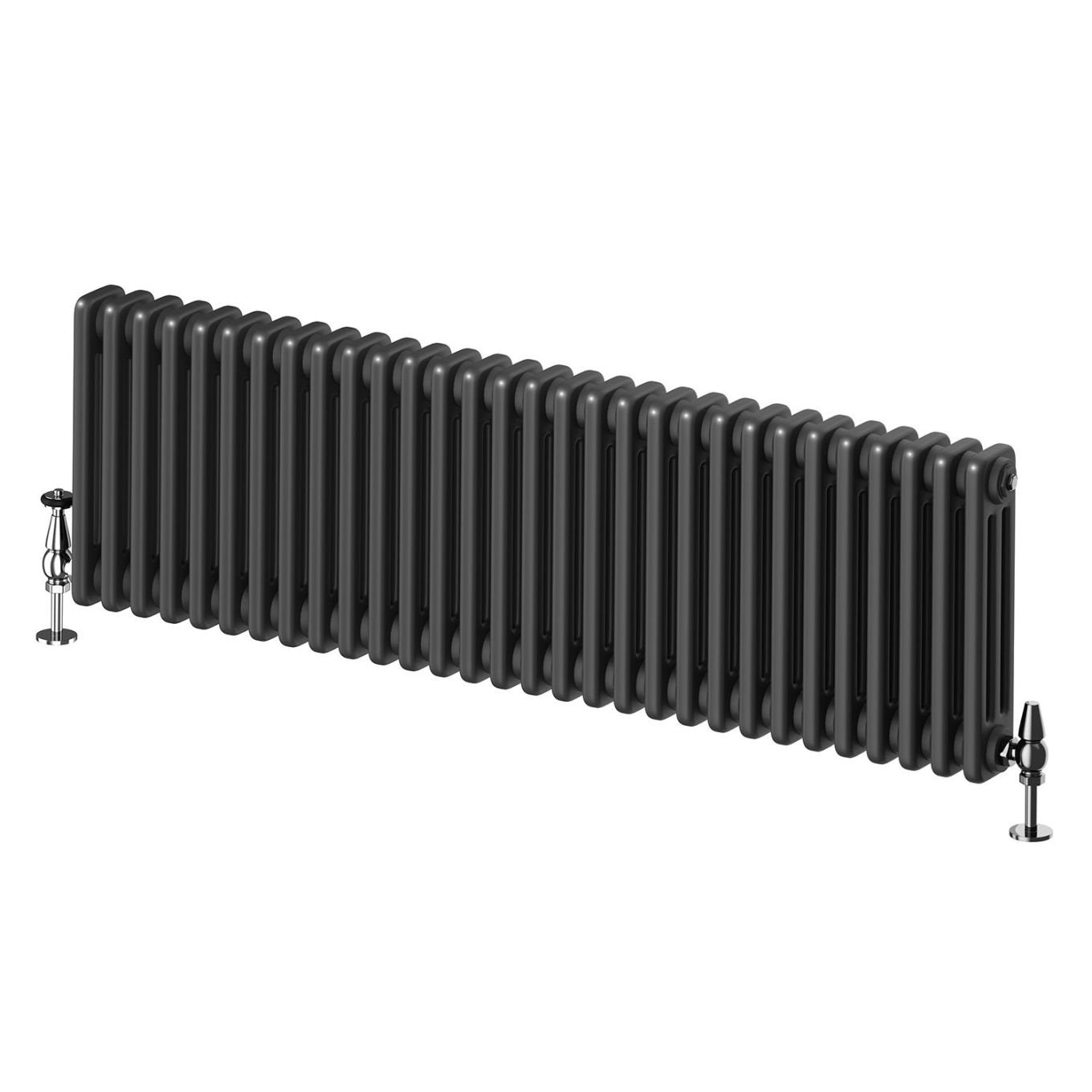 Upton Matt Black Triple Horizontal Column Radiator 400x1370mm