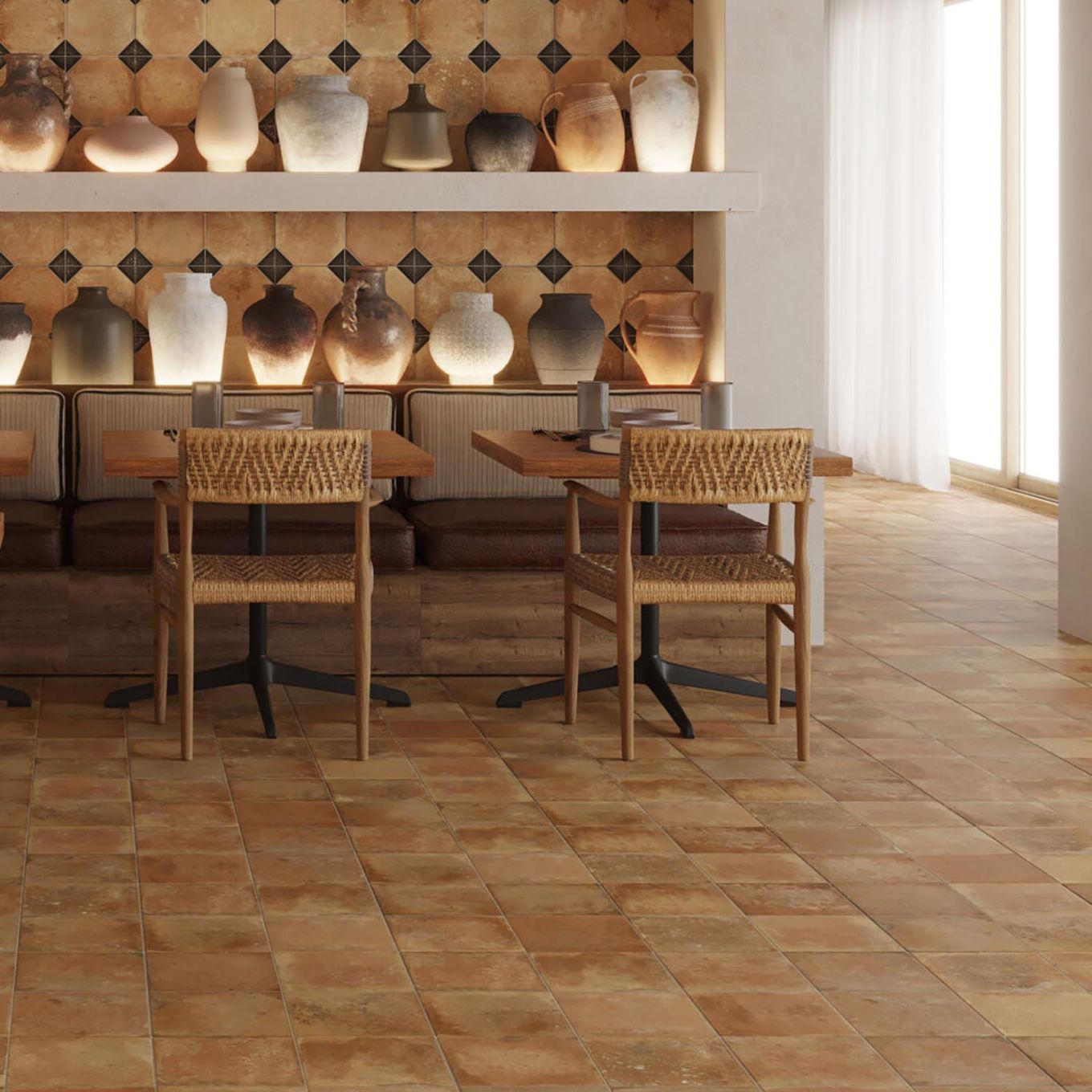 Natura Matt Porcelain Terracotta Tile 452x452mm