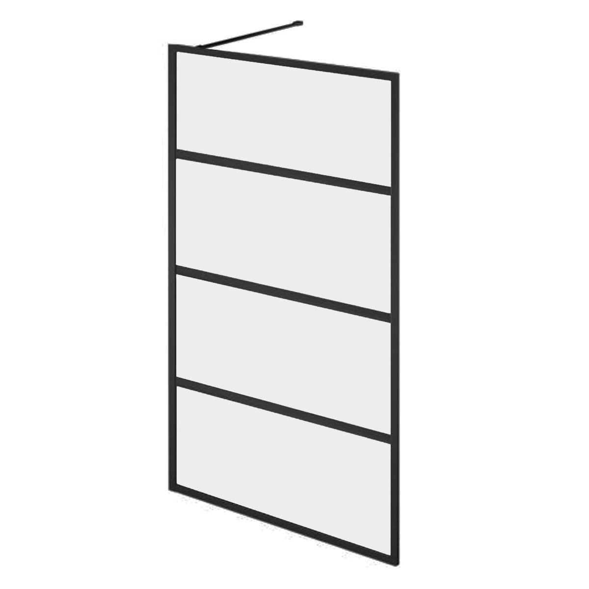 Amien Matt Black Horizontal Framed Shower Screen 1080mm