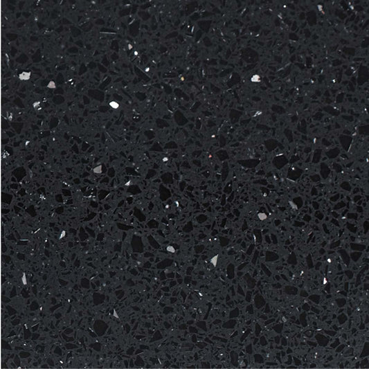 Quartz Stone Midnight Black Tile 600x600mm