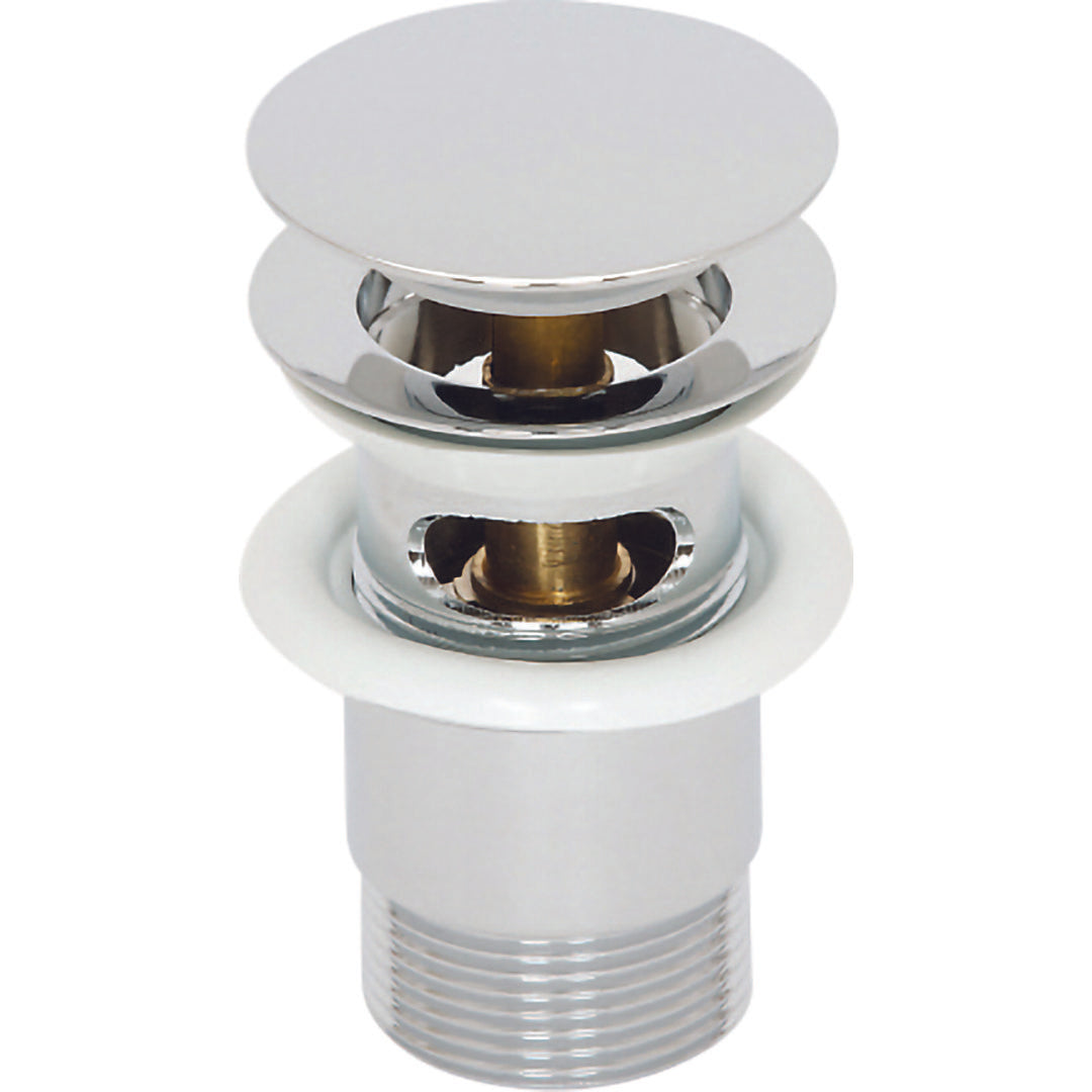 Elegant Haven Chrome Slotted Push Button Basin Waste