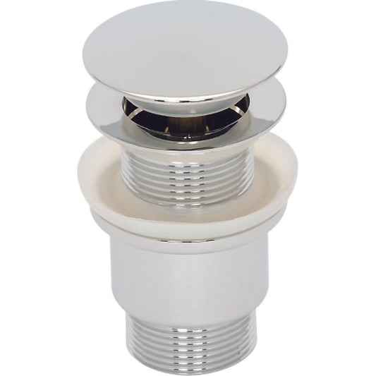 Elegant Haven Chrome Unslotted Push Button Basin Waste