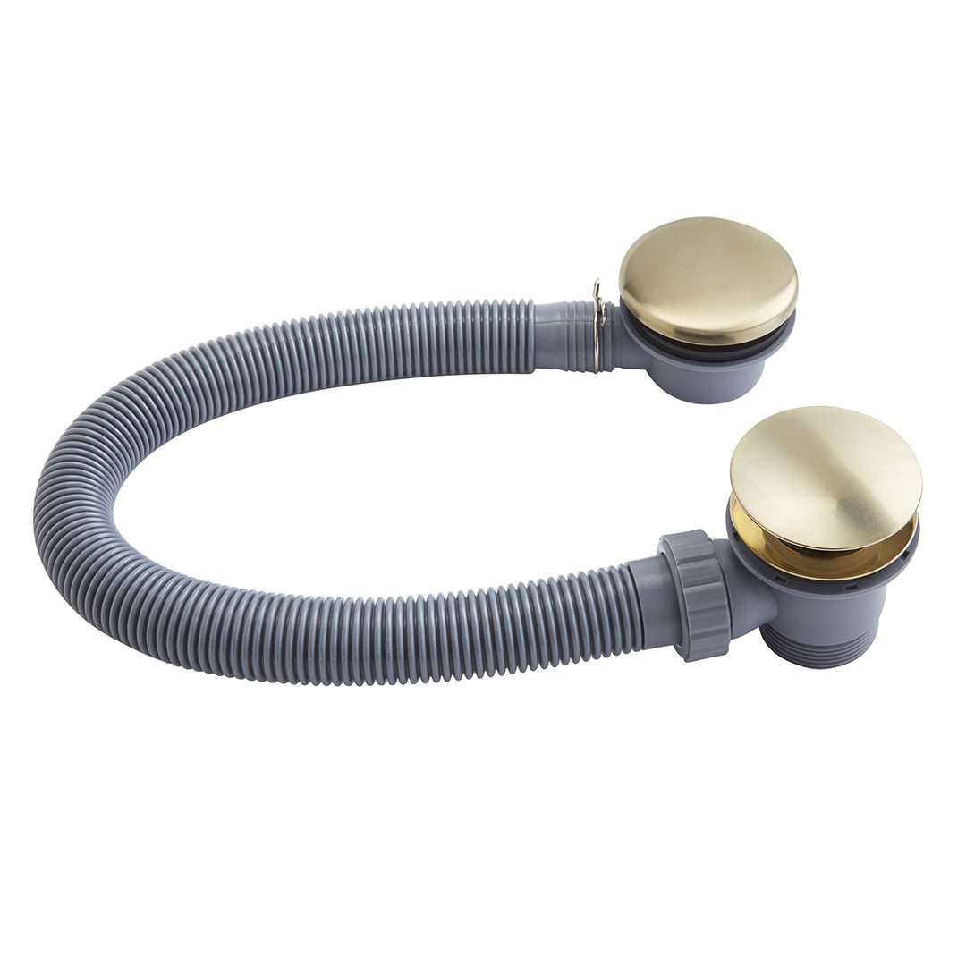 Elegant Haven Brushed Nickel Easy Clean Push Button Bath Waste And Overflow 10