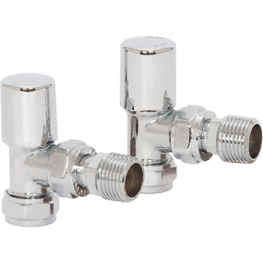Elegant Haven Round Head Mini Chrome Angled Radiator Valves