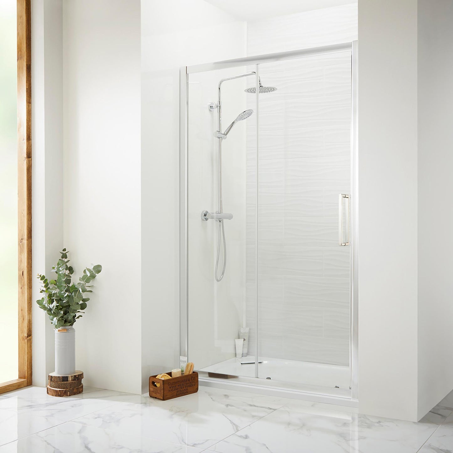 Elegant Haven Cara 1400 Chrome Sliding Shower Door