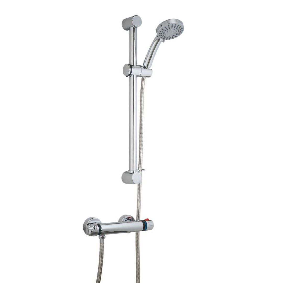Elegant Haven Lewis Thermostatic Chrome Exposed Bar Shower Valve