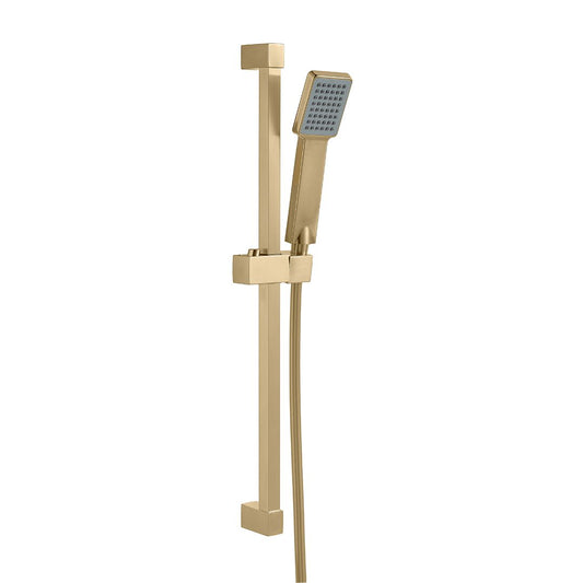 Elegant Haven Avoch Square Brushed Brass Shower Riser Rail Kit 1