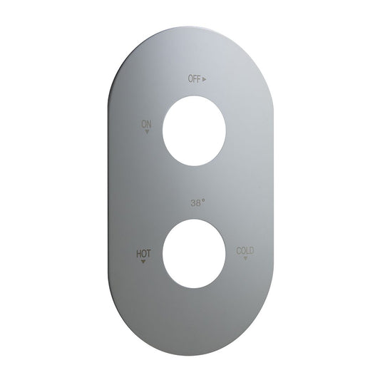 Elegant Haven Oban Oval Chrome 2 Hole Single Flow Face Plate