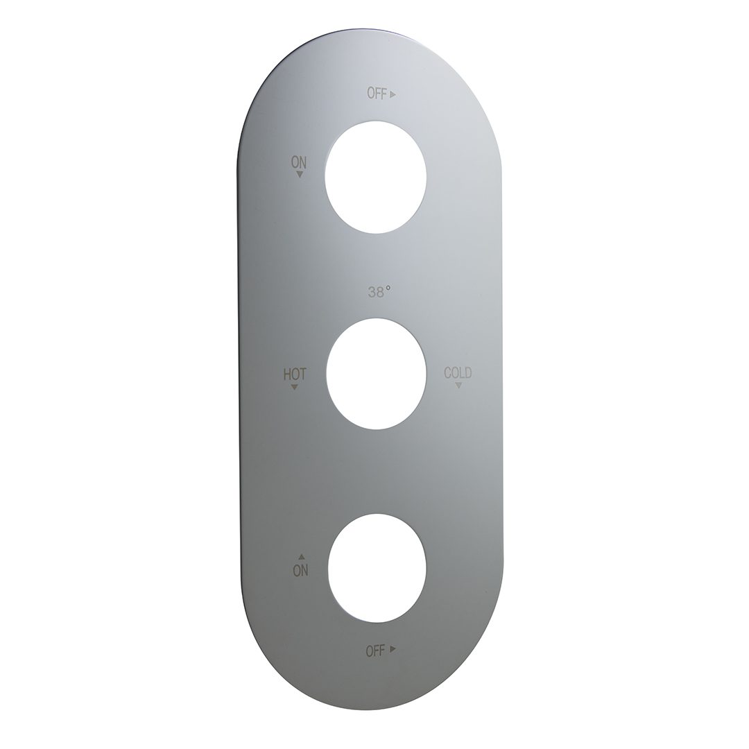 Elegant Haven Oban Oval Chrome 3 Hole Dual Flow Face Plate