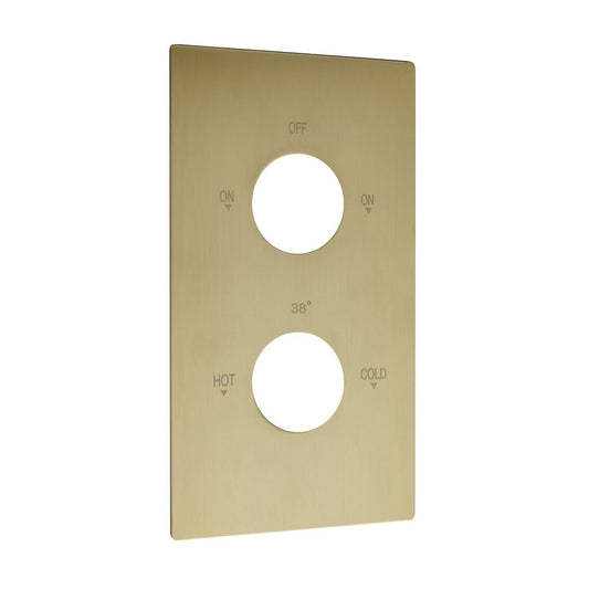 Elegant Haven Oban Square Brushed Brass 2 Hole Dual Flow Face Plate 1