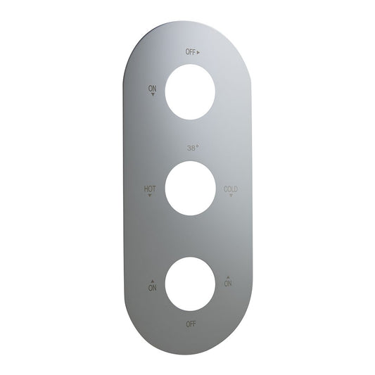 Elegant Haven Oban Oval Chrome 3 Hole Triple Flow Face Plate