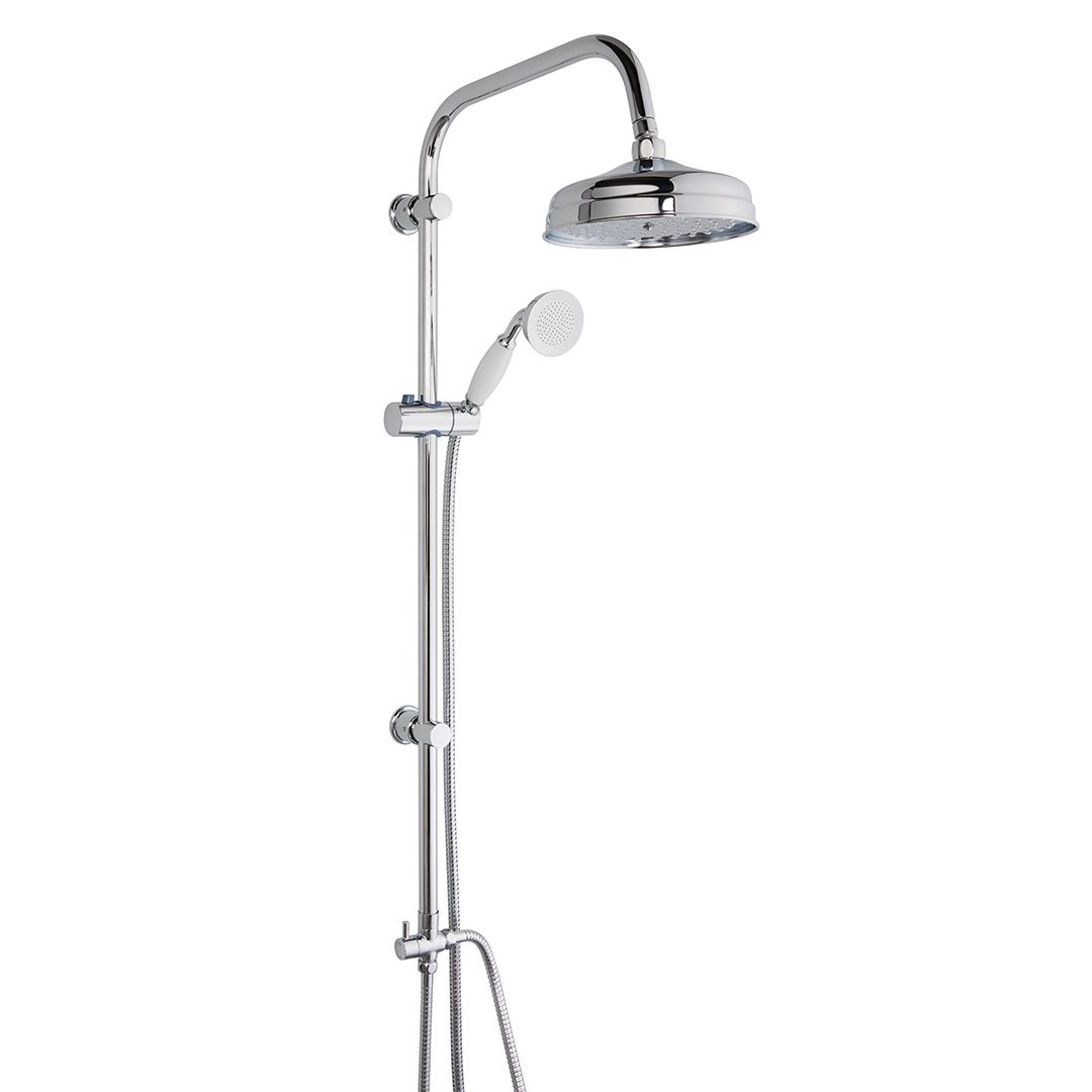 Elegant Haven Melrose Chrome Traditional Overhead Exposed Rain Shower