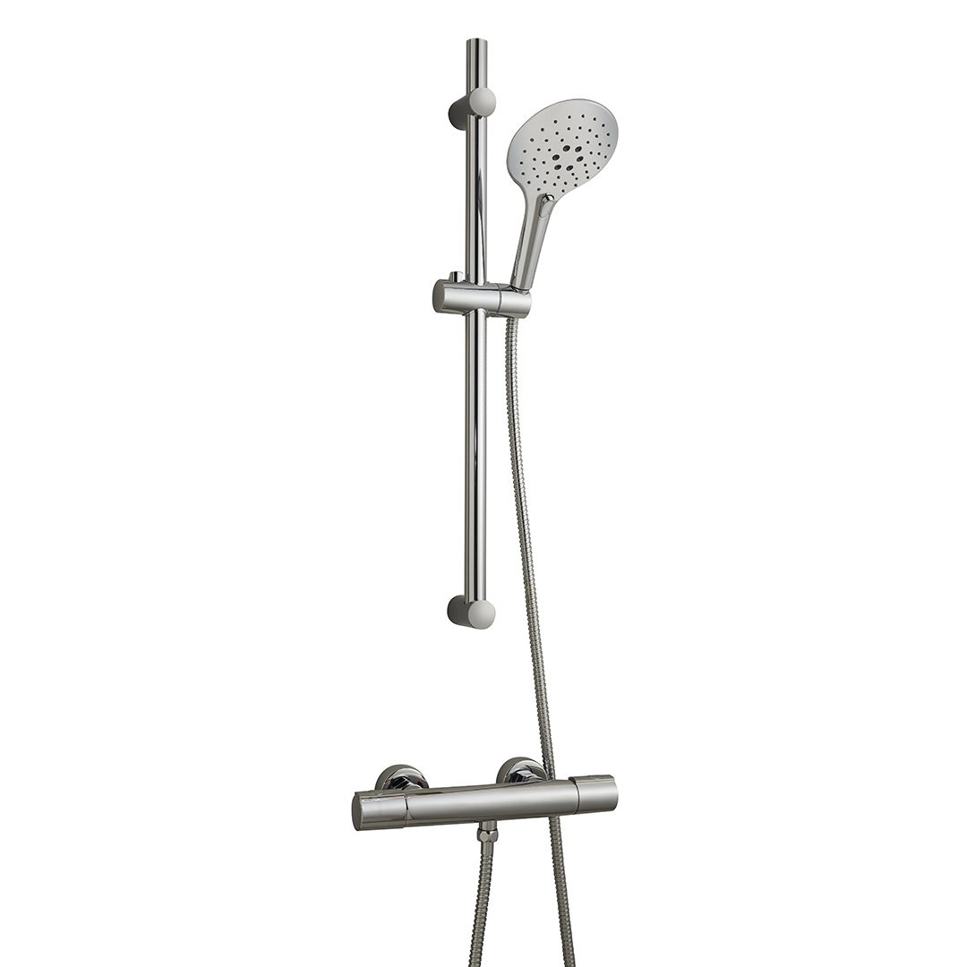 Elegant Haven Darvel Thermostatic Cool Touch Chrome Exposed Bar Shower Valve