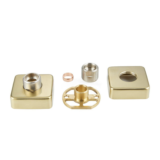Elegant Haven Square Brushed Brass Fast Fix Shower Brackets 13