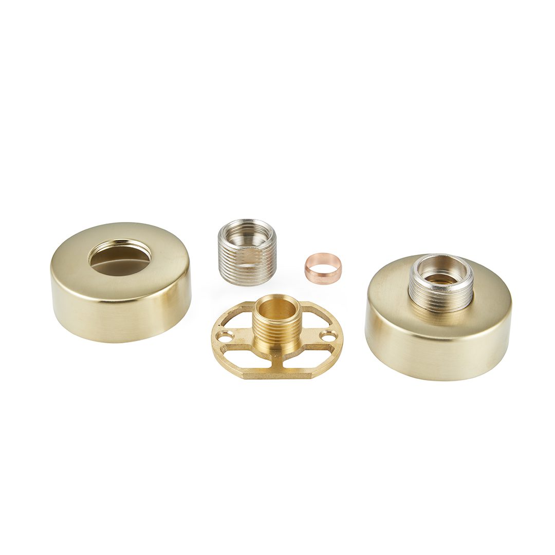 Elegant Haven Round Brushed Brass Fast Fix Shower Brackets 13