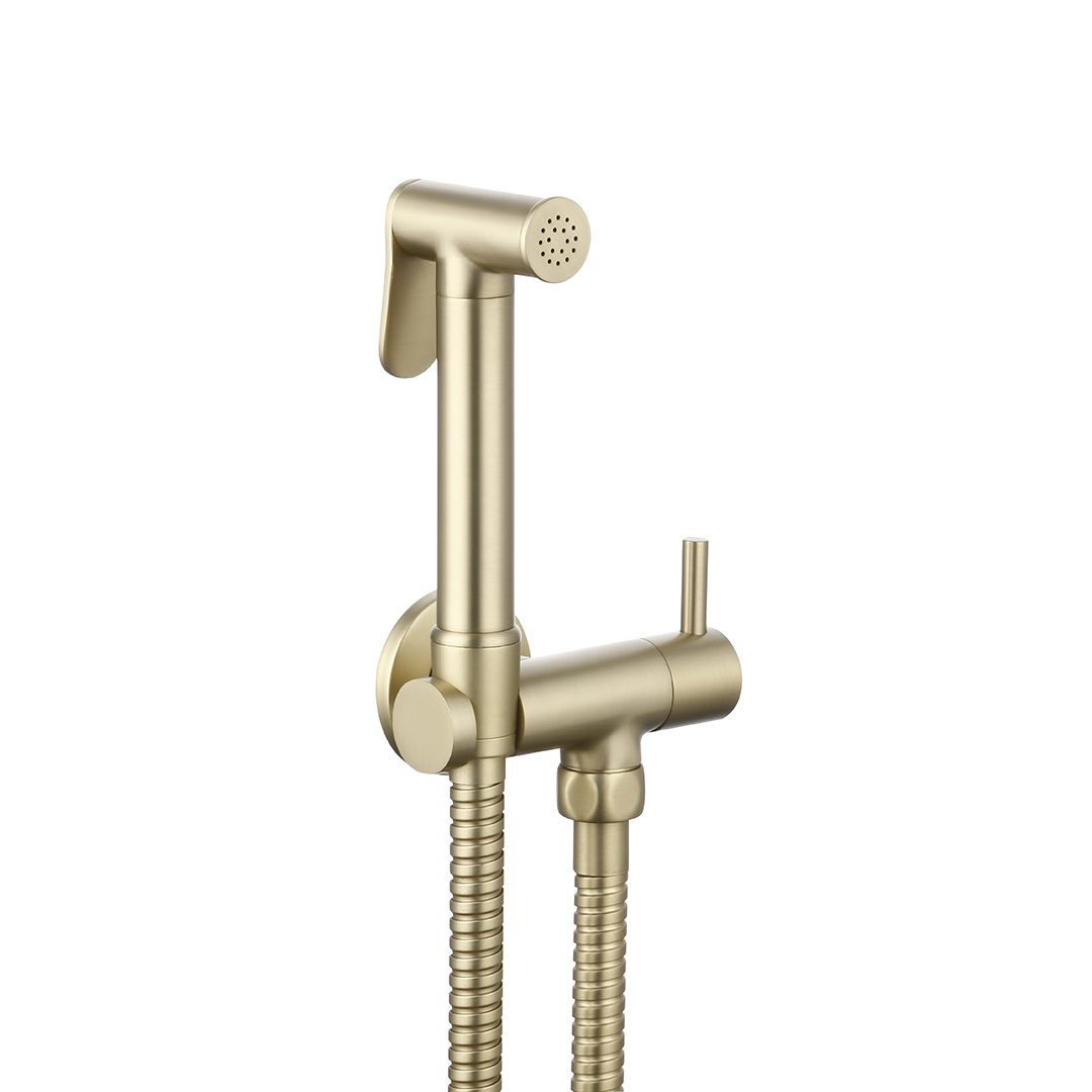 Elegant Haven Annan Brushed Brass Douche With Integrated Isolator Valve 1