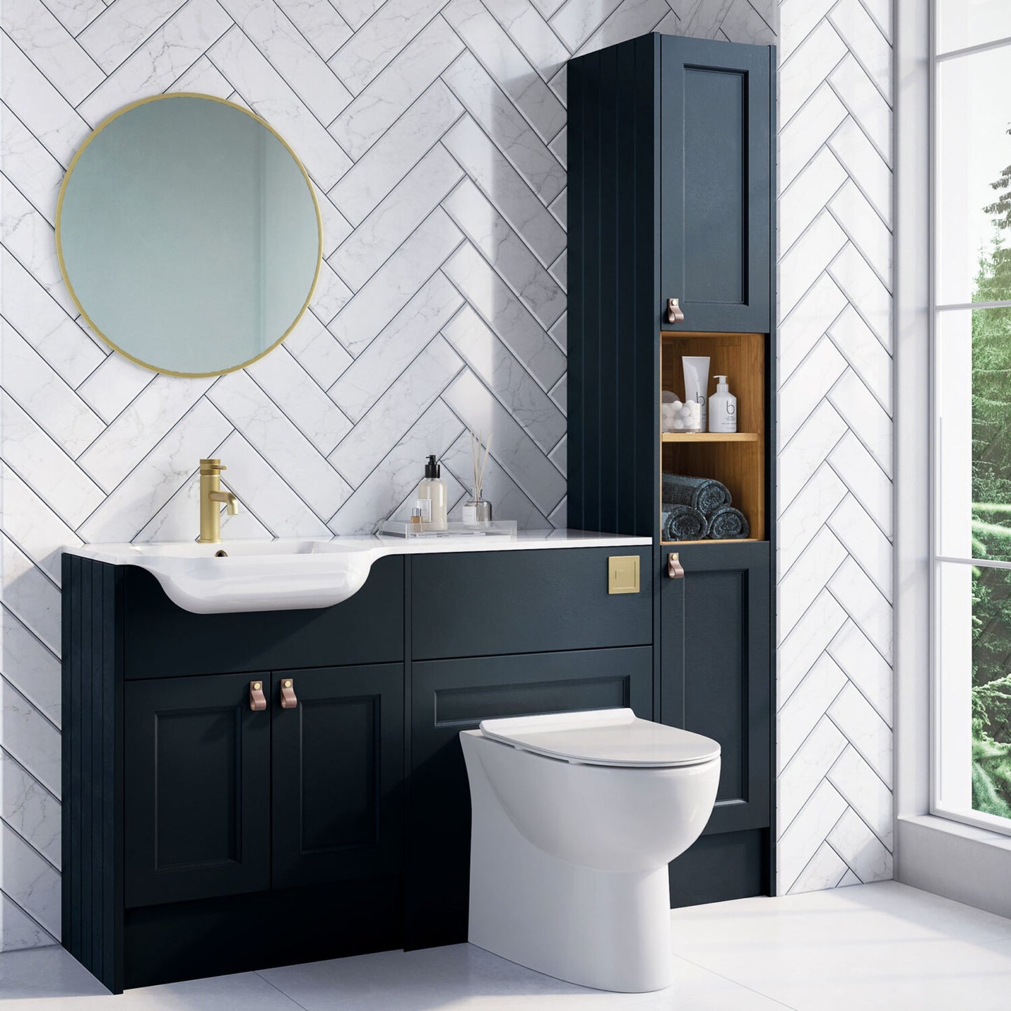 Square Brushed Brass Dual Flush Button