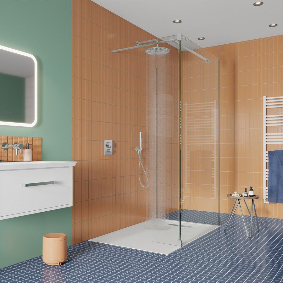 Gallery 10 Glass Corner with Fixed Deflector - Brushed Brass