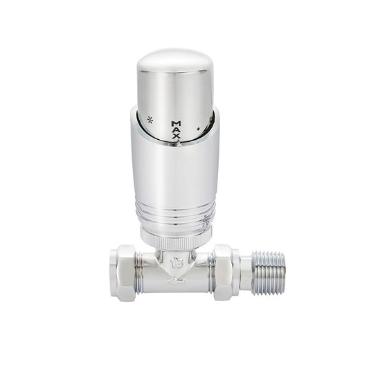 Elegant Haven Trv Thermostatic Chrome Straight Radiator Valves
