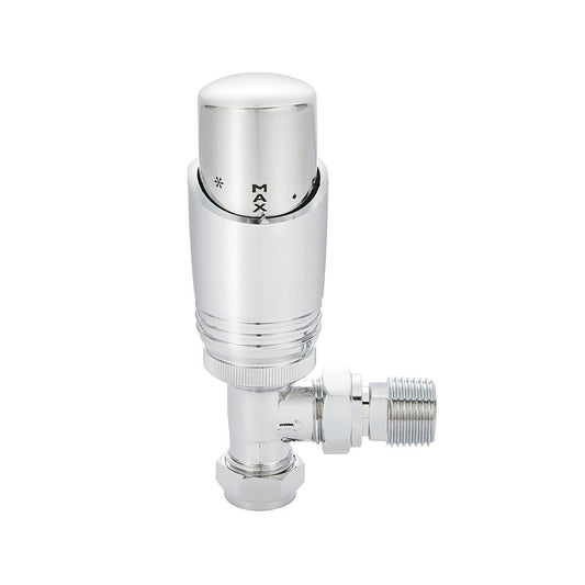Elegant Haven Trv Thermostatic Chrome Angled Radiator Valves