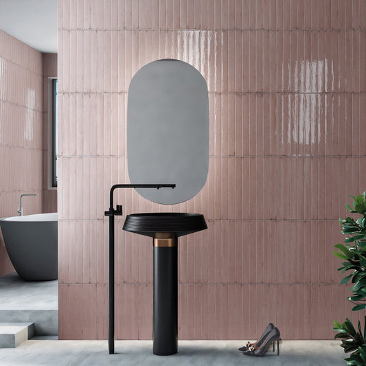 Capri Pink Gloss Ceramic Brick Tile 400x50mm