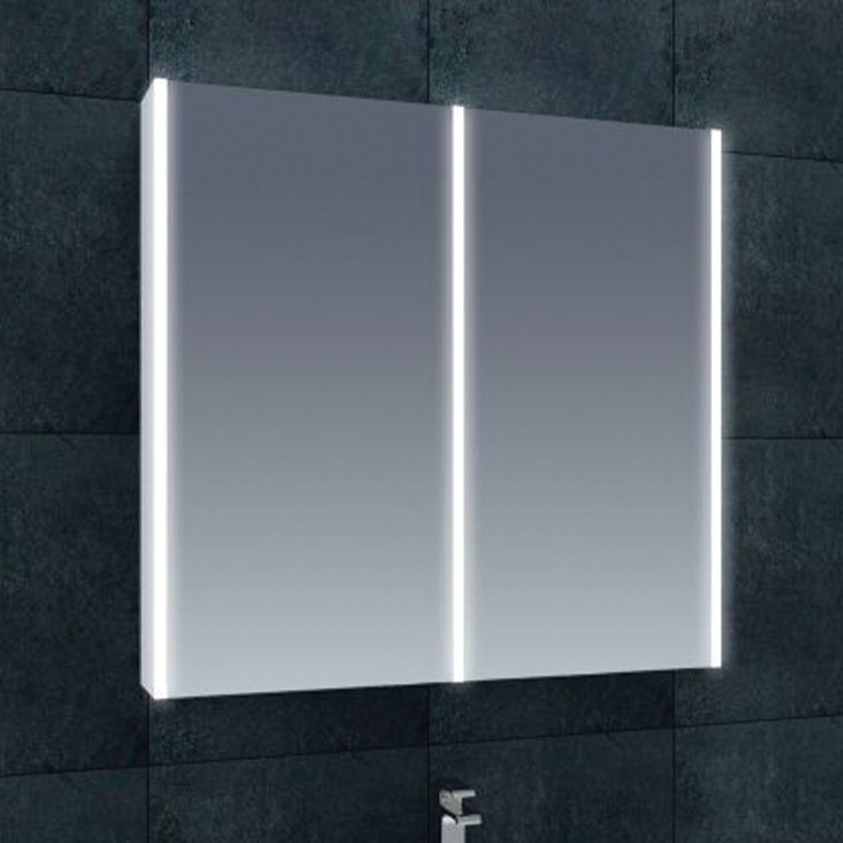 Lemer LED Double Door Mirrored Cabinet 600mm