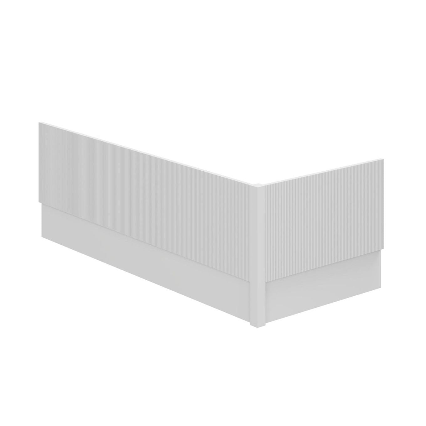 Bryce Ribbed White End Bath Panel with Corner Post 800mm