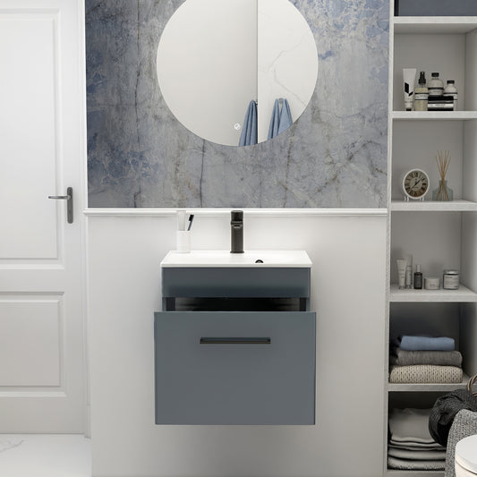 IMEX Ivan Wall Mounted Single Drawer Unit Blue Steel