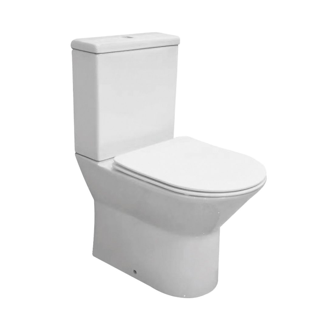 Elegant Haven Fyne Rimless Closed Back Close Coupled Wc With Cistern And Soft Close Seat 25124-25220-