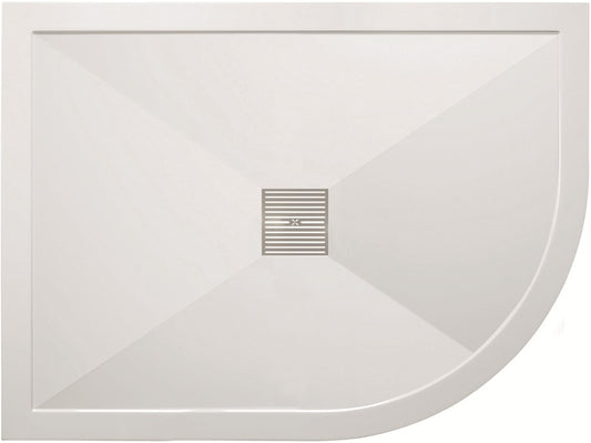 Offset Quadrant 25mm Stone Resin Shower Tray & Waste