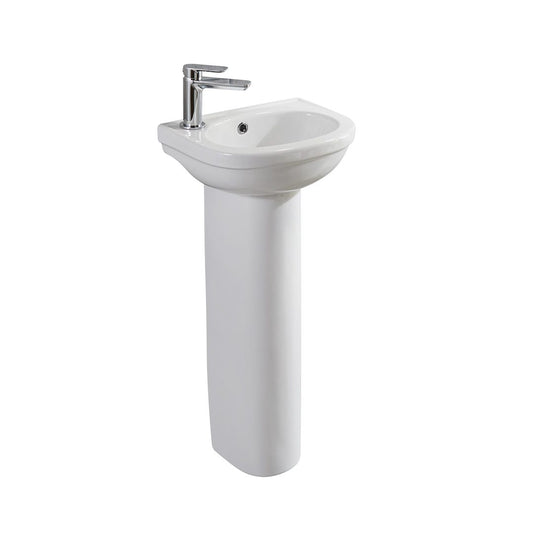 Elegant Haven Skara 360mm 1 Tap Hole Left Hand Basin And Pedestal 26426-