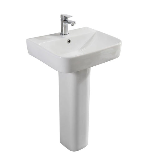 Elegant Haven Elgin 450mm 1 Tap Hole Basin And Pedestal 27420-