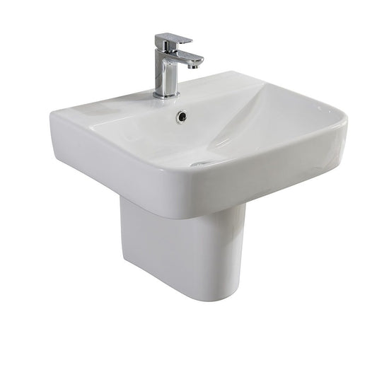 Elegant Haven Elgin 450mm 1 Tap Hole Basin And Semi Pedestal 27420-