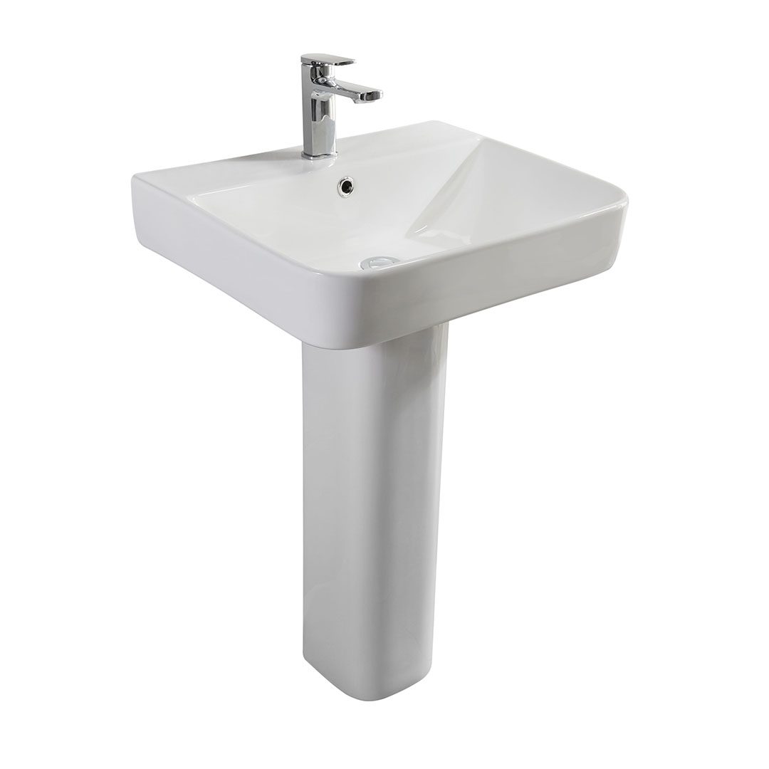 Elegant Haven Elgin 500mm 1 Tap Hole Basin And Pedestal 27423-
