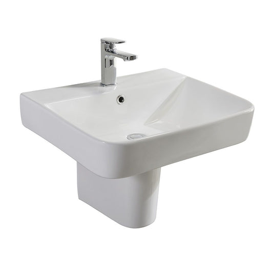 Elegant Haven Elgin 500mm 1 Tap Hole Basin And Semi Pedestal 27423-