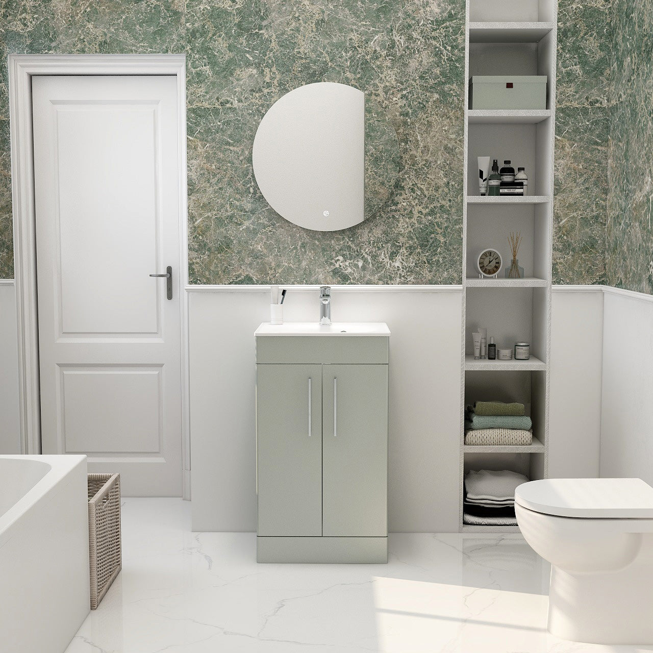 Croma Floor standing double door 500mm cabinet in pistachio