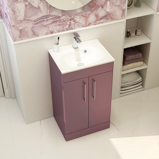 Croma Floor standing double door 500mm cabinet in plum
