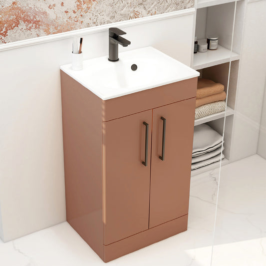Croma Floor standing double door 500mm cabinet in terracotta