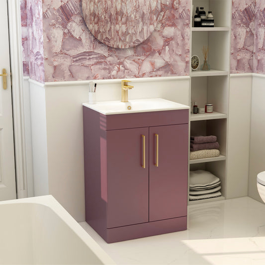 Croma Floor standing double door 600mm cabinet in Plum