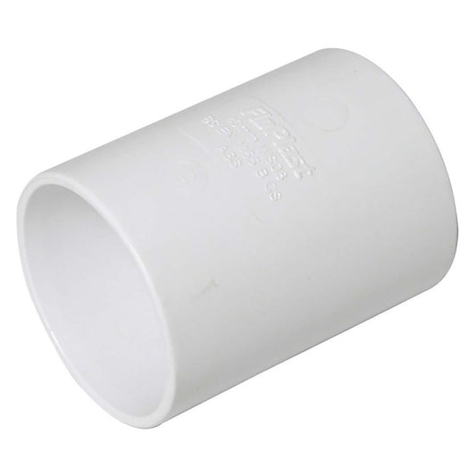 40mm White Solvent Weld Straight Coupler