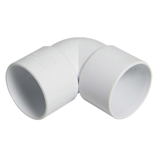 32mm White Solvent Weld 90° Knuckle Bend