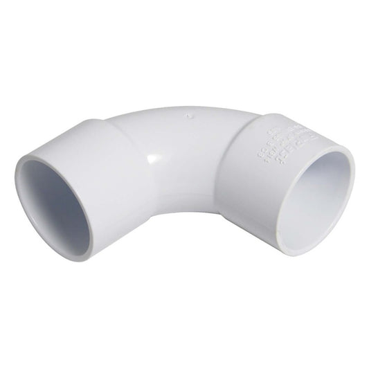 32mm White Solvent Weld 90° Swept Bend