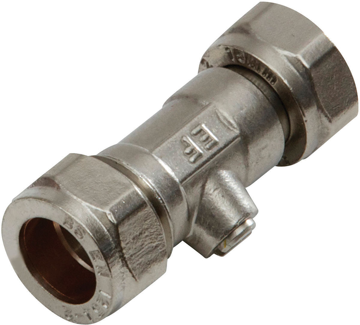 Chrome Compression Male Straight Coupler 15mm x ½"