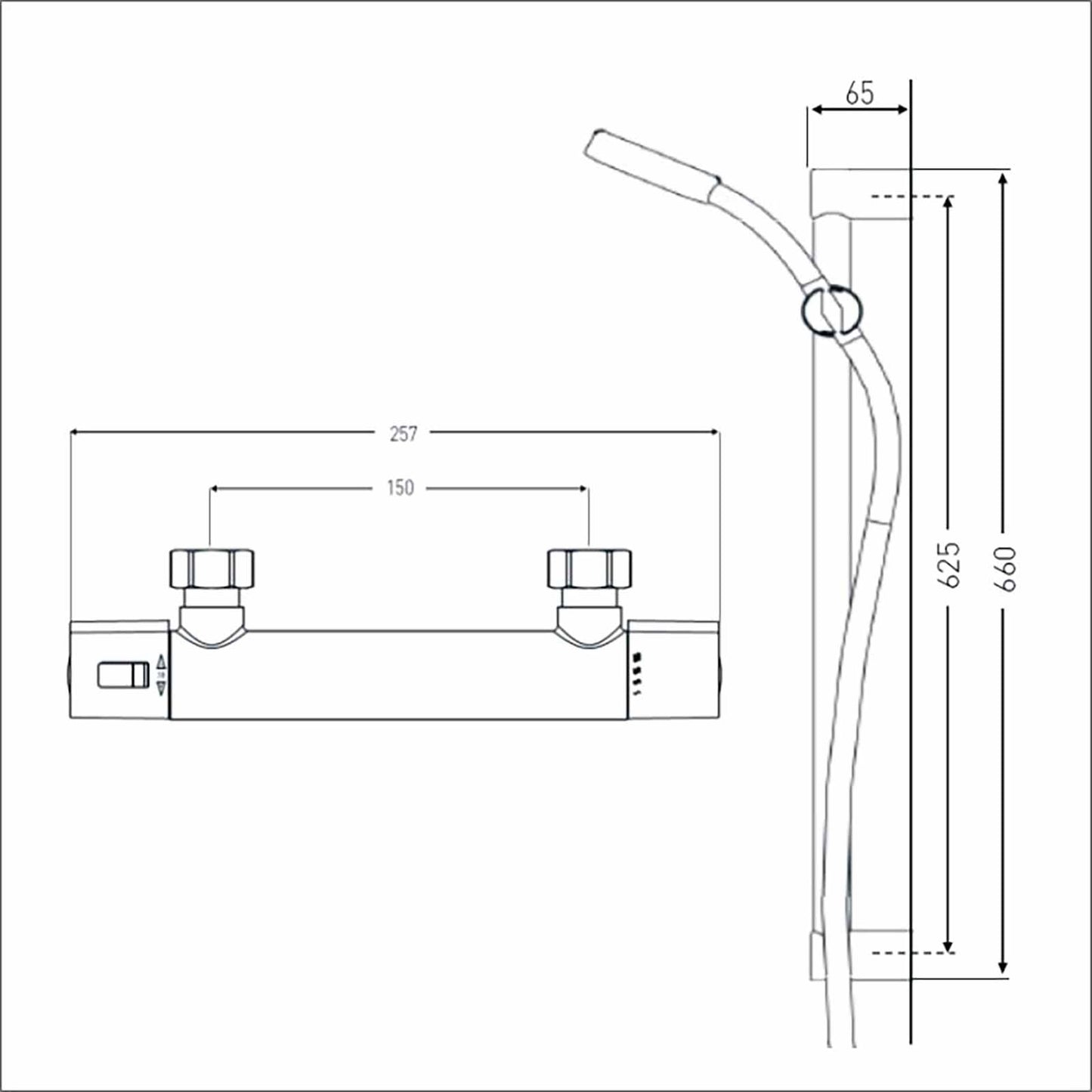 Bristan Zing Cool Touch Thermostatic Bar Shower Mixer With Kit