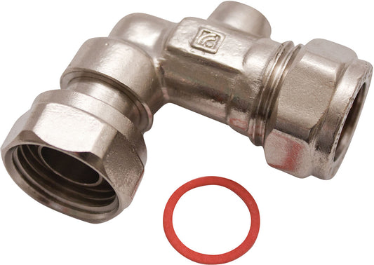 Chrome Angled Service Valve 15mm x ½"