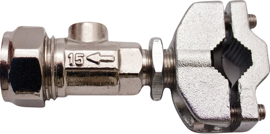 Chrome Self Cutting Isolator Valve 15mm