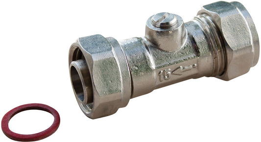 Chrome Straight Service Valve 15mm x ½"