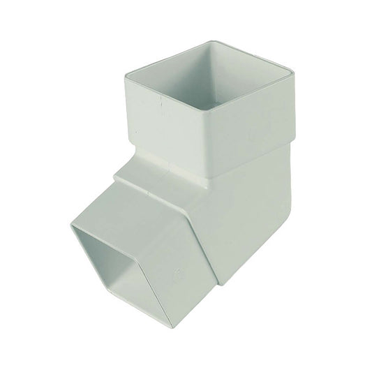 FloPlast White 65mm Square Downpipe 112.5° Offset Bend