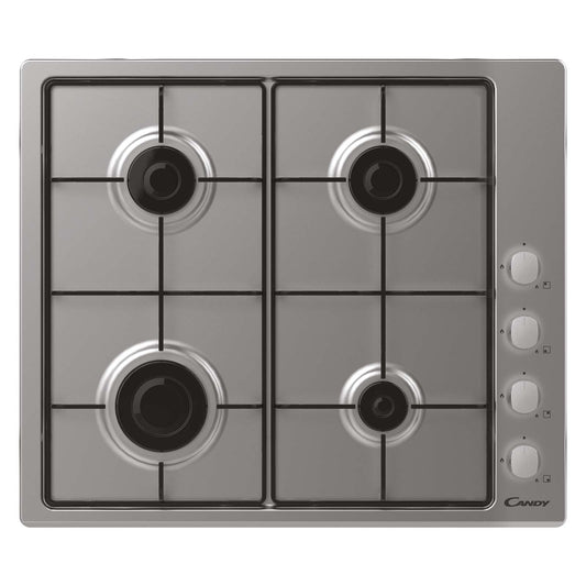 Candy 60cm Stainless Steel Four Burner Gas Hob